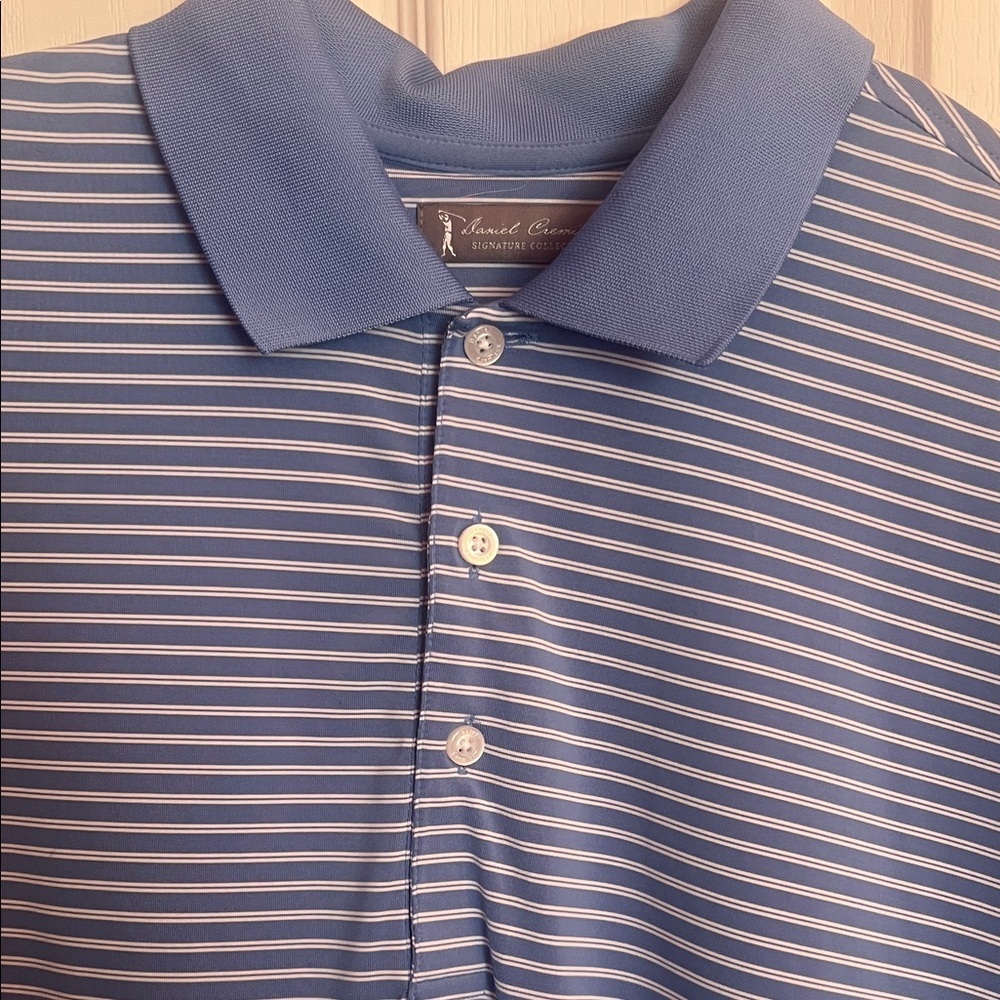 Daniel Cremieux Light Blue Polo with White Stripes